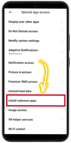 Allow installation from unknown sources