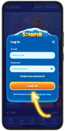 Log in and check the app sections