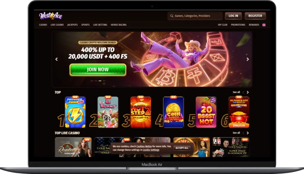 WestAce Casino slightly different profile again